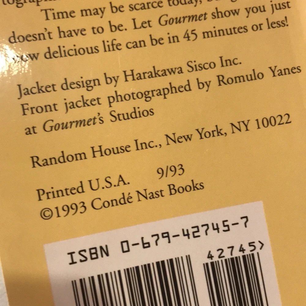 Gourmet In Short Order Cookbook
